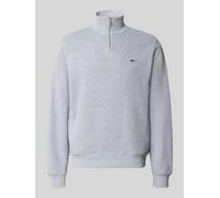 Lacoste Regular Fit Troyer aus reiner Baumwolle in Hellgrau, Größe XS