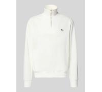 Lacoste Regular Fit Troyer aus reiner Baumwolle in Offwhite, Größe XS