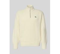 Wollpullover mit Stehkragen L men Offwhite