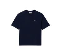 Lacoste T-Shirt Damen Relaxed Fit Logo aus reiner Baumwolle Marineblau Größe 40
