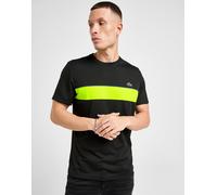 Herren Tennis-T-Shirt Lacoste Ultra Dry Printed Tennis - black/flashy yellow - Schwarz (S)