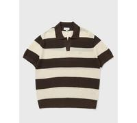 Lacoste Short Sleeved Striped Polo Collar Sweater men Polos brown|white in Größe:M