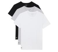 LACOSTE Herren T-Shirts, 3er Pack - Essentials, Rundhals, Slim Fit, Baumwolle, einfarbig Weiß/Grau/Schwarz / M M Grau