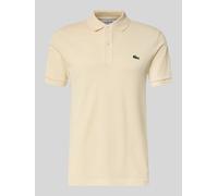 Lacoste Slim Fit Poloshirt aus reiner Baumwolle in Beige Melange, Größe L