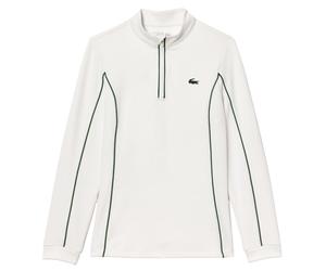 Lacoste Slim Fit Quarter-Zip Sweatshirt - white/green (L)