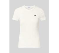 Lacoste Slim Fit T-Shirt aus reiner Baumwolle Modell 'TF5538' in Offwhite, Größe 34