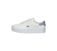 Plateausneaker LACOSTE "lacoste Sneaker Leder", Damen, Gr. 39, weiß (weiß, lila), Leder, Schuhe Plateausneaker (69319145-39) weiß, lila
