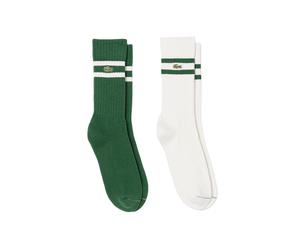 Lacoste - Socken aus gerippter Baumwolle - Socken weiß / grün