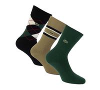 Lacoste - Socken für Herren/Damen Unisex Baumwolle (3er-Pack) (Grün/Schwarz/Braun) EU 35-36,5