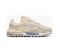 Lacoste Elite Active Retro-Sportschuhe aus Nylon und Wildleder, leicht, cremefarben mit blauen Details, 44 EU