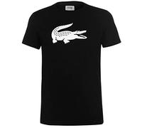 Herren Tennis-T-Shirt Lacoste Ultra Dry 3D Print Crocodile - black/white - Schwarz (L)