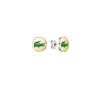 Lacoste Steckerohrringe für Herren Kollektion ARTHOR aus Edelstahl mit Grünem Lacoste-Krokodil aus Emaille - Erhältlich in Silber oder Gold