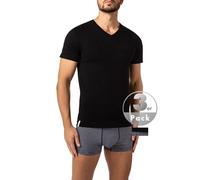 LACOSTE T-Shirts Herren V-Ausschnitt Baumwolle schwarz, 4 (S)
