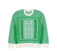 Lacoste Tennis Court Jacquard Crew Neck Sweater Grün in Größe M