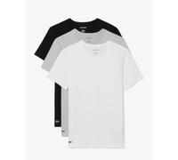 LACOSTE Herren T-Shirts, 3er Pack - Essentials, Rundhals, Slim Fit, Baumwolle, einfarbig Weiß/Grau/Schwarz M