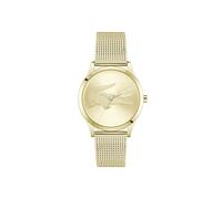 Lacoste Uhr mit DREI-Zeiger-Quarzwerk für Damen Kollektion CROCODELLE mit Goldfarben Edelstahl-Mesh-Gliederarmband - 2001416