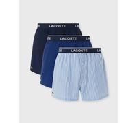 Lacoste 3-er Set Boxershorts Blau-Weiß gestreift, Blau & Dunkelblau