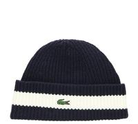 Lacoste Unisex Beanie - Mütze aus gerippter Wolle (navy blue/flour)