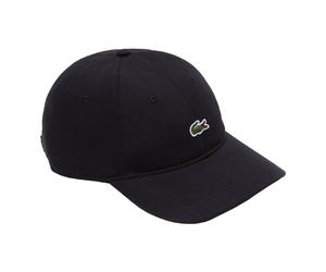 LACOSTE Unisex Cap - Baseball Cap, Baumwolle, Croco Logo, One Size, einfarbig Schwarz