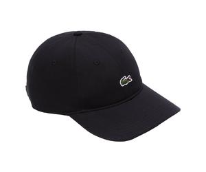 LACOSTE Unisex Cap - Baseball Cap, Baumwolle, Croco Logo, One Size, einfarbig Schwarz One size Schwarz