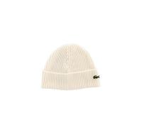 Wintermütze Lacoste Unisex Ribbed Wool Beanie - Weiß
