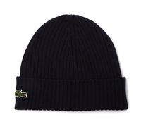 LACOSTE Unisex Mütze - Strickmütze, Beanie, Wolle, Logo-Patch, One Size Dunkelblau