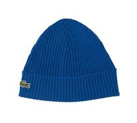 LACOSTE Unisex Mütze - Strickmütze, Beanie, Wolle, Logo-Patch, One Size One size Blau