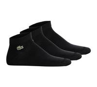 LACOSTE Unisex Sneakersocken, 3er Pack - Baumwollmischung, einfarbig, Logo 39-42 Schwarz