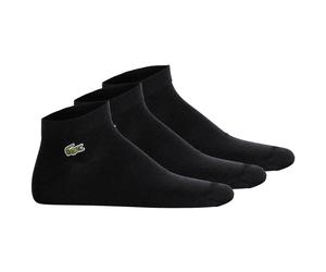 LACOSTE Unisex Sneakersocken, 3er Pack - Baumwollmischung, einfarbig, Logo Schwarz / 35-38 35-38 Schwarz
