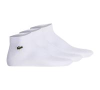 LACOSTE Unisex Sneakersocken, 3er Pack - Baumwollmischung, einfarbig, Logo Weiß 43-46