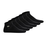 LACOSTE Unisex Sneakersocken, 6er Pack - Baumwollmischung, einfarbig, Logo 43-46 Schwarz