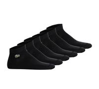 LACOSTE Unisex Sneakersocken, 6er Pack - Baumwollmischung, einfarbig, Logo Schwarz 35-38