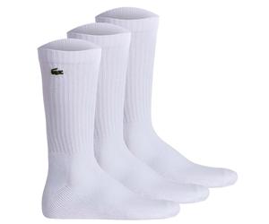 LACOSTE Unisex Socken, 3er Pack - Tennissocken, Baumwollmischung, einfarbig Weiß 35-38