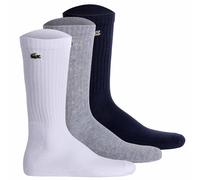 LACOSTE Unisex Socken, 3er Pack - Tennissocken, Baumwollmischung, einfarbig Weiß/Grau/Dunkelblau / 39-42 39-42 Mehrfarbig