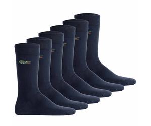 LACOSTE Unisex Socken, 6er Pack - Long Cotton Blend Jersey Socks, Business-Socken, Logo, einfarbig 43-46 Blau