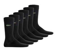 LACOSTE Unisex Socken, 6er Pack - Long Cotton Blend Jersey Socks, Business-Socken, Logo, einfarbig 43-46 Schwarz