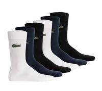 LACOSTE Unisex Socken, 6er Pack - Long Cotton Blend Jersey Socks, Business-Socken, Logo, einfarbig Schwarz/Weiß/Dunkelblau / 39-42 39-42 Mehrfarbig