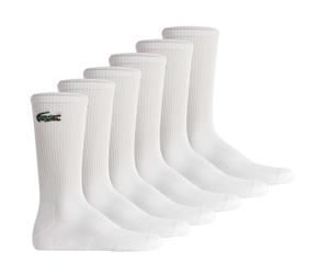 LACOSTE Unisex Socken, 6er Pack - Long Sport Socks, Tennissocken, Logo, einfarbig Weiß / 43-46 43-46 Weiß