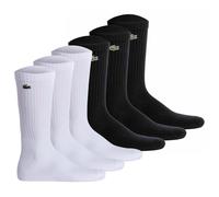 LACOSTE Unisex Socken, 6er Pack - Tennissocken, Baumwollmischung, einfarbig Schwarz/Weiß 39-42