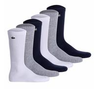 LACOSTE Unisex Socken, 6er Pack - Tennissocken, Baumwollmischung, einfarbig Weiß/Grau/Dunkelblau / 43-46 43-46 Mehrfarbig