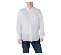 Lacoste - Weiße Leinenhemd mit langen Ärmeln und Tasche - - Shirts - Herren - Weiß - XL