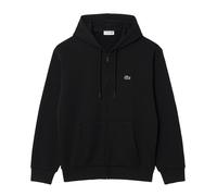 LACOSTE Herren Sweatjacke mit Kapuze - Zipped Fleece Front Hoodie, Regular Fit Schwarz M