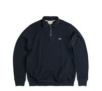 Lacoste Zippered Stand Up Collar Cotton Sweatshirt L / Midnight Blue
