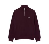 Lacoste Zippered Stand Up Collar Cotton Sweatshirt XL / Dark Burgundy