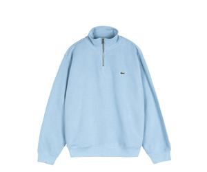 Lacoste Zippered Stand Up Collar Cotton Sweatshirt XL / Light Blue