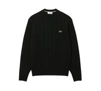 Lacoste - Zopfstrickpullover mit Rundhalsausschnitt - - Knitwear - Herren - Schwarzk - S