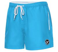 Ladeheid Badehose Herren Bequeme Badeshorts Kurz mit Seitentaschen und Schnürchen, Badeshorts Herren mit Netzfütterung, Perfekt für Sommer, Strand und Schwimmbad - LA40-199 (Hellblau, 4XL)
