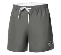 Ladeheid Badehose Herren Bequeme Badeshorts Kurz mit Seitentaschen und Schnürchen, Badeshorts Herren mit Netzfütterung, Perfekt für Sommer, Strand und Schwimmbad - LA40-198 (Grau, 3XL)