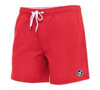 Ladeheid Badehose Herren Bequeme Badeshorts Lang mit Seitentaschen und Schnürchen, Badeshorts Herren mit Netzfütterung - Perfekt für Sommer, Strand und Schwimmbad - LA40-128 (Rot, 4XL)