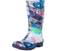 Ladeheid Damen Gummistiefel 100% Wasserdticht Regenstiefel Damen LA-967 (Zeitung, 40 EU)